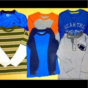 6 piece lot- size 5/6 boys long sleeve shirts - 1 short sleeve